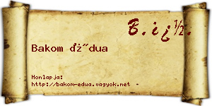 Bakom Édua névjegykártya